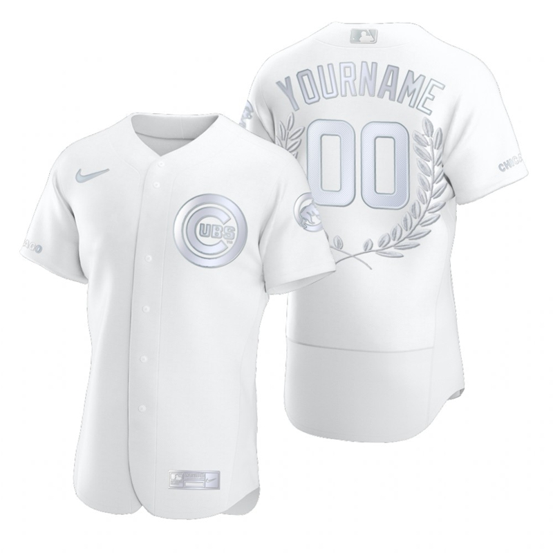 Chicago Cubs Custom Men Nike Platinum MLB MVP Limited Player Edition Jersey